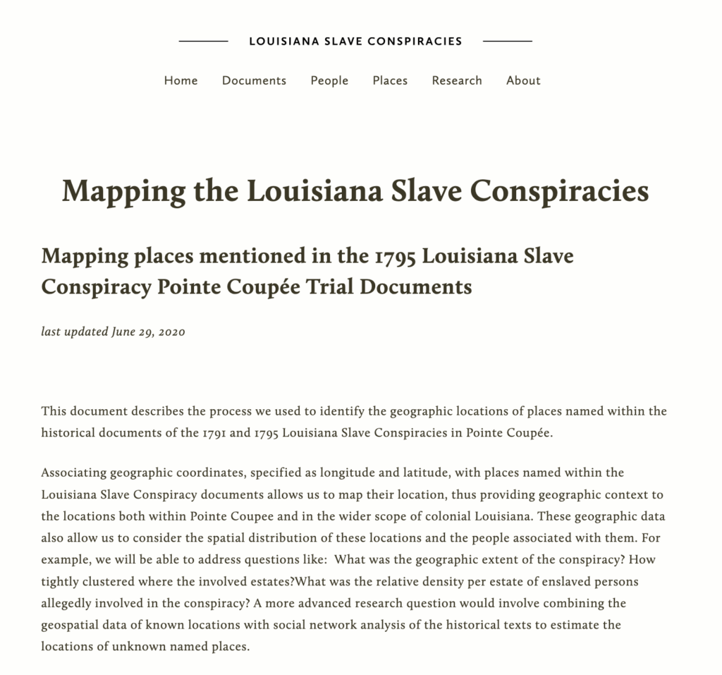 Mapping the Louisiana Slave Conspiracies article